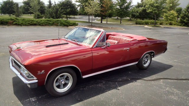 True 138 396 Super Sport Convertible/Rare Aztec Bronze with Matching interior 1966 Chevrolet Chevelle