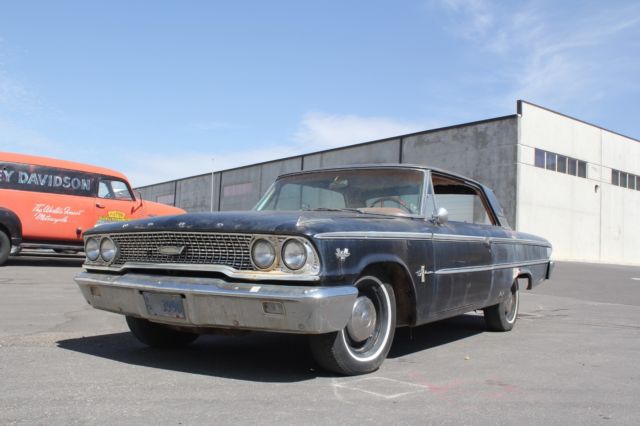 True Z Code 390 4 Speed Black with Red Bench Seat Survivor Barn Find Driver CA 1963 Ford Galaxie 500 XL Club Victoria