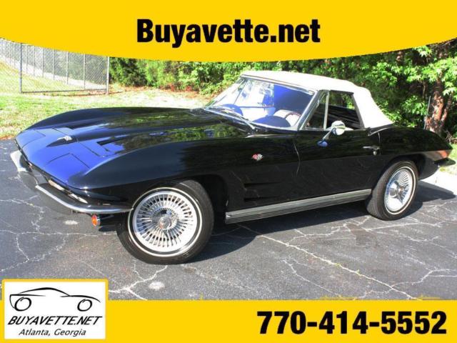 Tuxedo Black Corvette Buyavette inc Atlanta 1964 Chevrolet Corvette Convertible