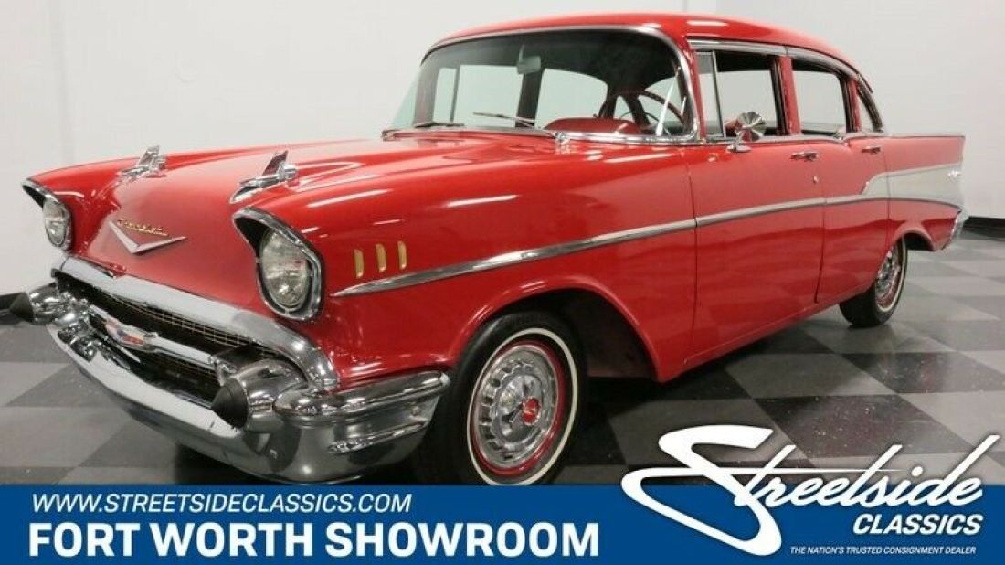 Two Texas Owners! Fresh Resto w/ 350 Crate V8, Auto w/ OD, Cold A/C, Nice 4 Door 1957 Chevrolet Bel Air/150/210
