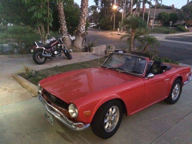 Ultra Clean 1969 Triumph TR-6 Cherry Red Roadster 1969 Triumph TR-6 TR-6