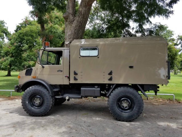 Upgraded 1988 Mercedes Unimog U1300L Ambulance Camper Military SBU in Magpul FDE 1988 Mercedes-Benz U1300L Ambulance Body