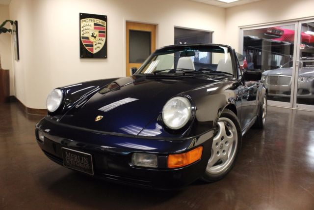 Used 1991 Porsche 911 Carrera 2 Cabriolet Blue CONVERTIBLE 2-DR 3.6L L6 SOHC 12V 1991 Porsche 911 Carrera 2 Cabriolet