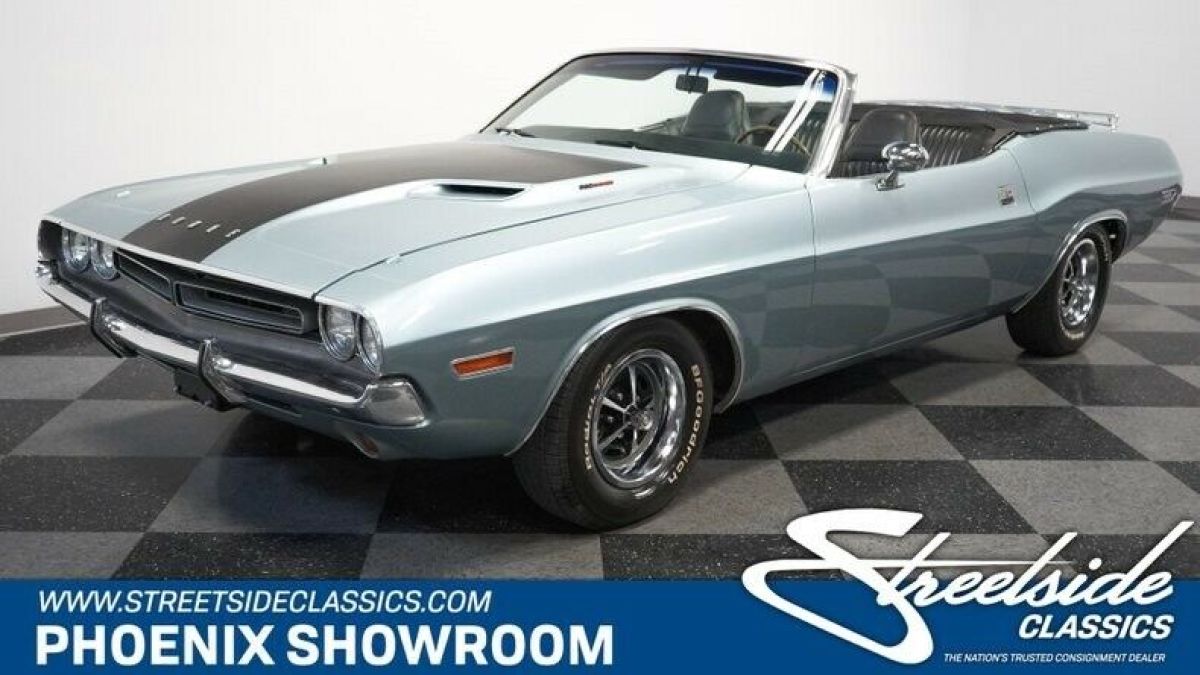 V8 Auto Classic Vintage Collector Mopar Rare Droptop Correct Blue Black Slap Sti 1971 Dodge Challenger Convertible