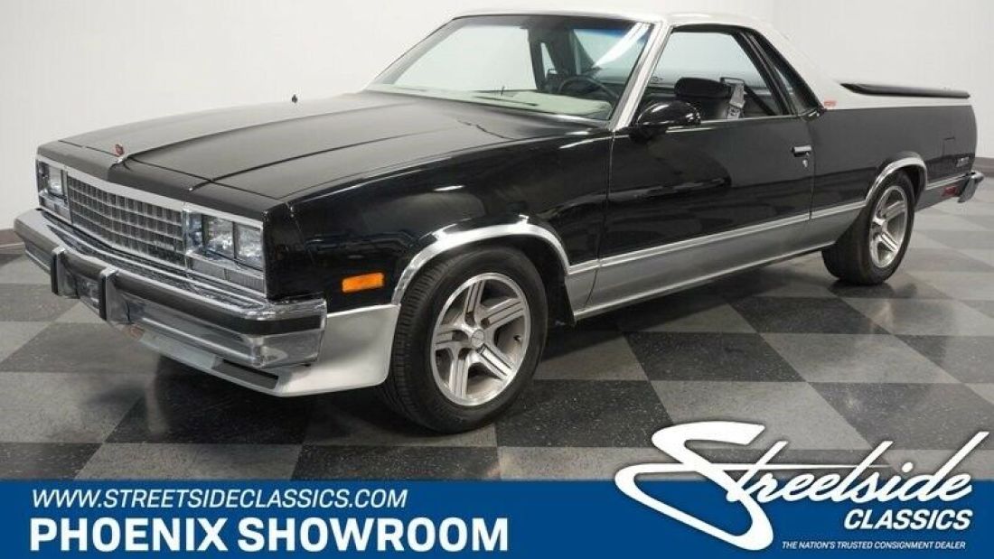 V8 Auto Classic Vintage Collector Pickup Truck Two-Tone Black Gray Chevy 1987 Chevrolet El Camino