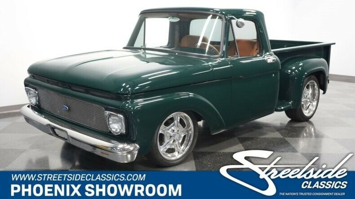 V8 Auto Classic Vintage Collector Receipts Custom Upgraded Racing A/C F100 Green 1963 Ford F-100