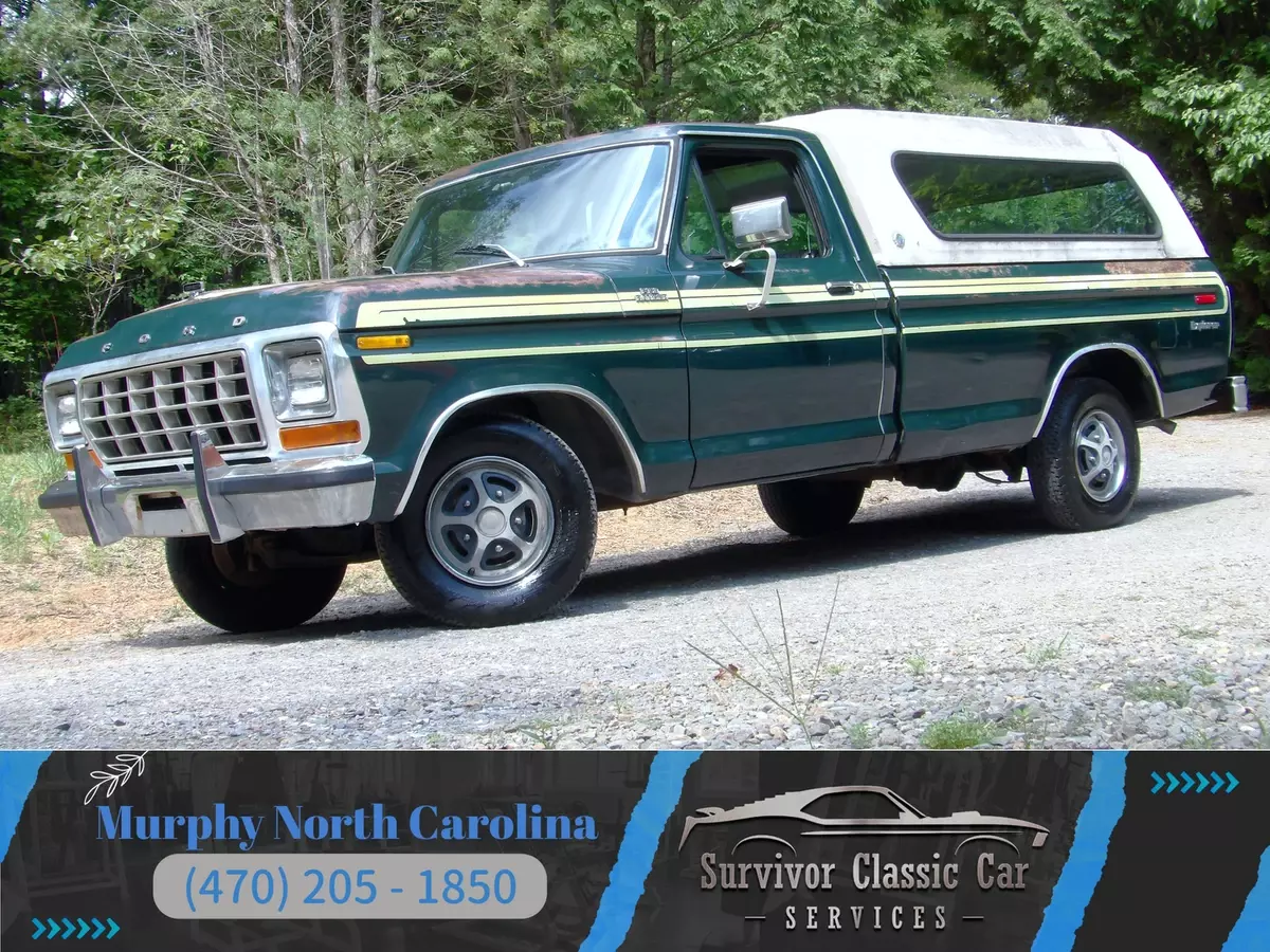 V8, Auto, Cold A/C, PS, PB, dealer installed Leer camper shell patina shop truck 1978 Ford F150 Ranger Explorer