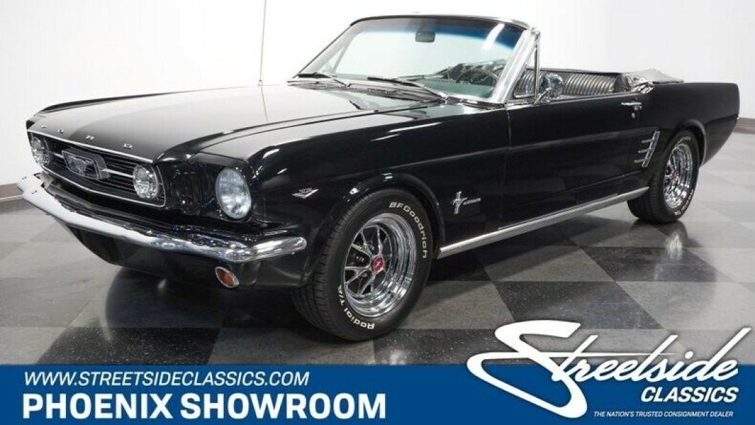 V8 Manual Classic Vintage Collector Black Pony Droptop Receipts Restored 1966 Ford Mustang Convertible Restomod