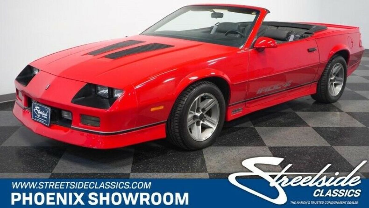 V8 Original Actual Auto Classic Vintage Collector Chevy Droptop Red Black 1987 Chevrolet Camaro IROC Z/28 Convertible
