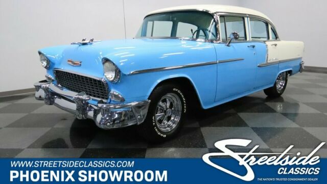 V8 TH350 Auto Blue White Bel Air Bel-Air Classic Vintage Collector Chevy Cragar 1955 Chevrolet Bel Air/150/210 --