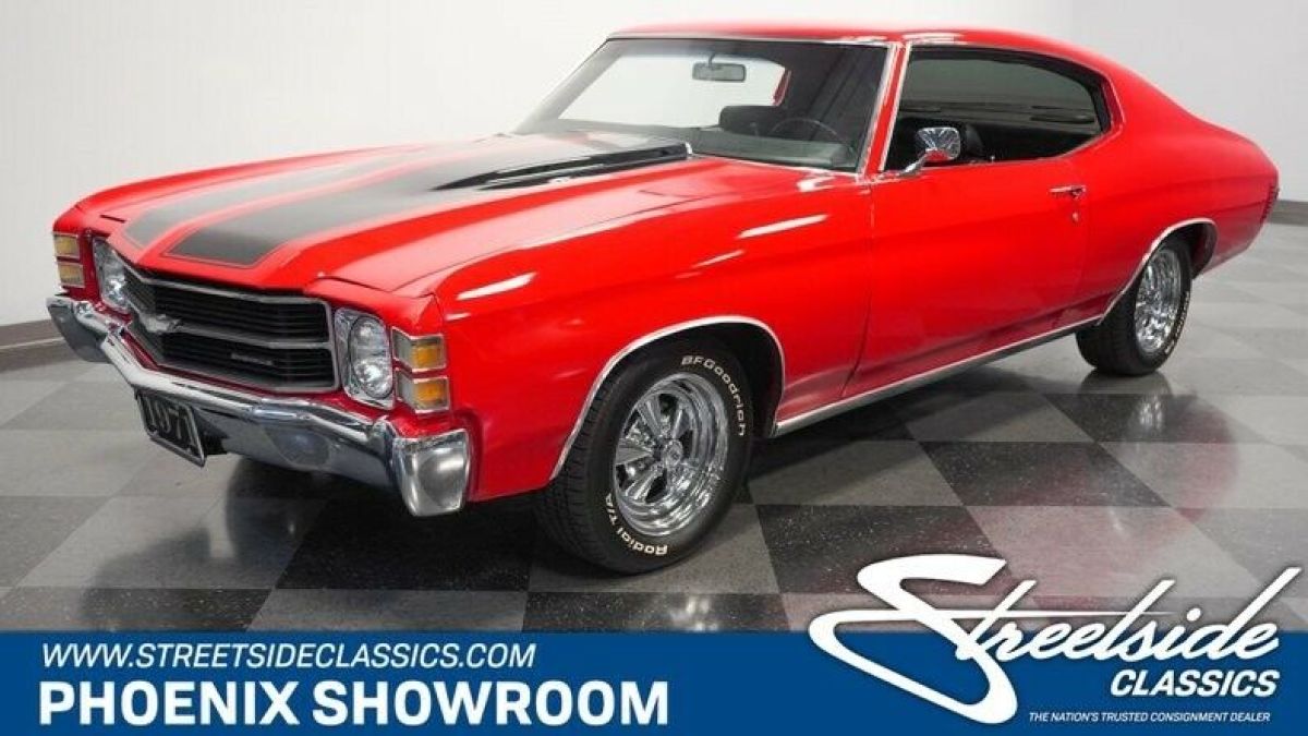 V8 TH350 Auto Classic Vintage Collector Chevy Red Black Era Correct Fastback 1971 Chevrolet Chevelle Malibu