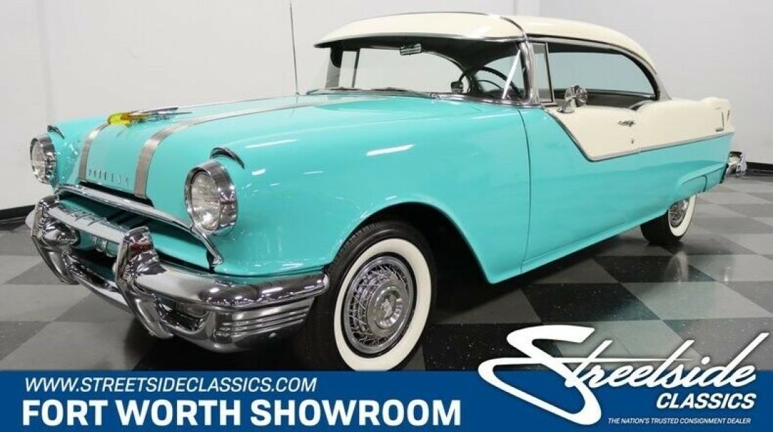 Very Classy 50's Pontiac! 287 V8, Automatic, Correct Nautilus Blue & White, Nice 1955 Pontiac Catalina Catalina Coupe Deluxe