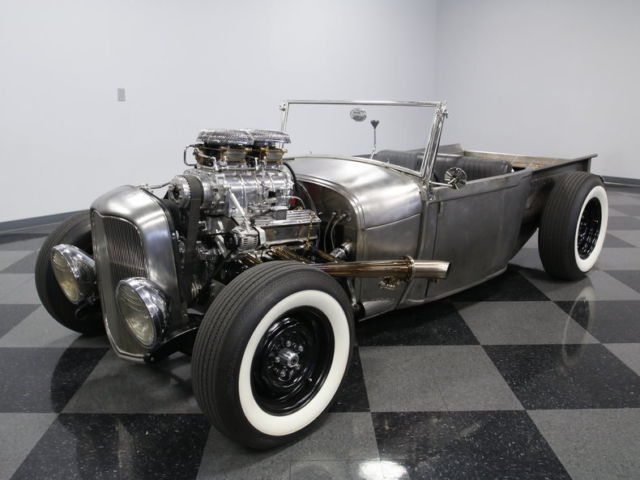 VERY CLEAN, BLOWN 350 V8, AUTO, 4 LINK, BARE METAL, FRNT DISCS, 9", FRESH BUILD! 1929 Ford Roadster Pick-Up