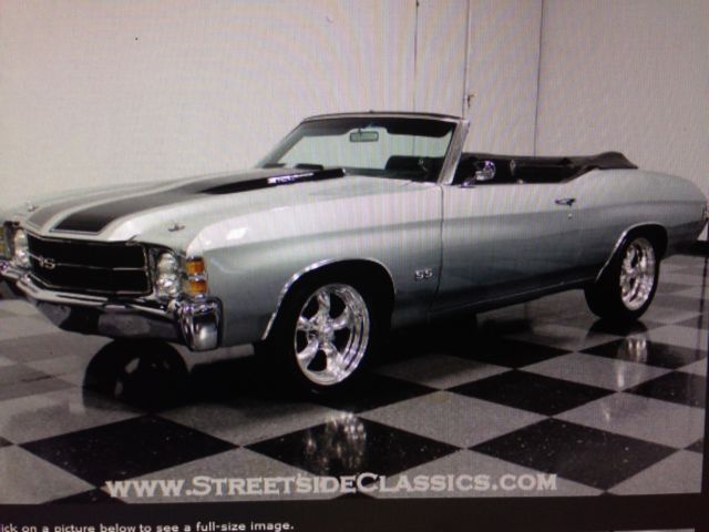 Very Clean cortex silver drop top, 350 V8, Auto, Cold A/C 1971 Chevrolet Chevelle SS Clone