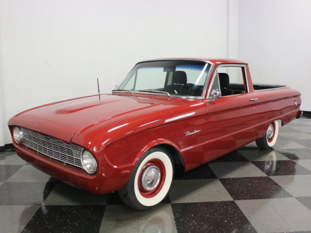 VERY COOL EARLY RANCHERO, PRETTY CANDY APPLE RED PAINT, COLD A/C, SMOOTH CRUISER 1960 Ford Ranchero