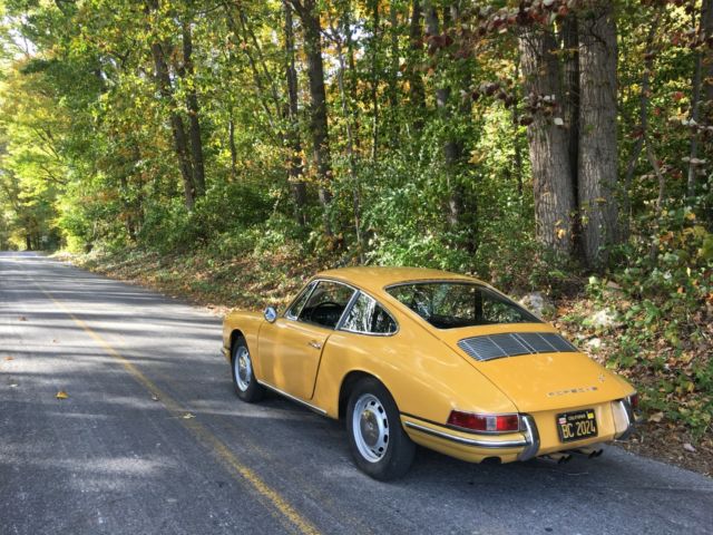 very original, early 3 gauge in bahama yellow, California 1966 Porsche 912 Coupe