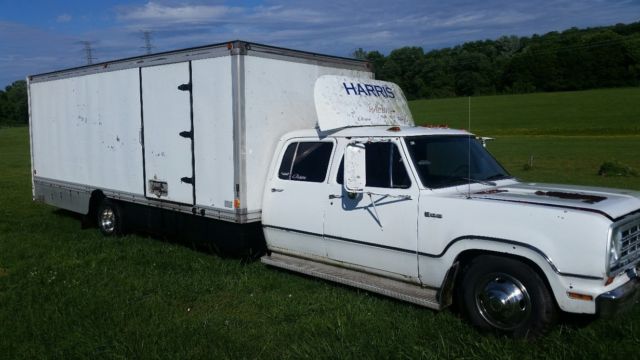 Vintage 1974 Dodge D300 Crew Cab "OLEYNIK" Aluminum Box Enclosed Race Car Hauler 1974 Dodge Ram 3500