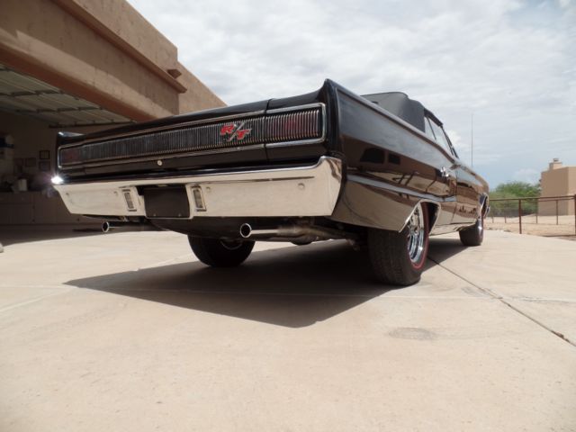 1967 Dodge Coronet R/T CONVERTIBLE TRIPLE BLACK RARE ! - photo 5