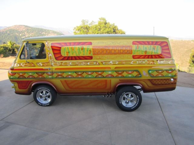 VINTAGE CALIFORNIA CUSTOM VAN BOOGIE VAN SURFER VAN INSANE PAINT! NO RESERVE !!! 1966 Ford E-Series Van Econoline Supervan
