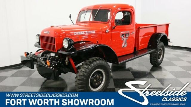 vintage classic 4x4 pickup truck flathead 6 manual transmission black red 1952 Dodge Power Wagon --