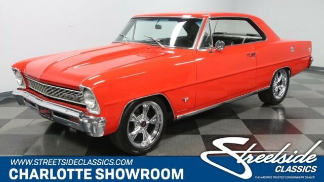 vintage classic chrome nova chevy ii red black vinyl Edelbrock Be Cool Magnaflow 1966 Chevrolet Nova SS Tribute