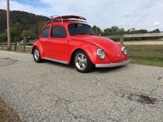 Volkswagen Beetle Red with 0 Miles, for sale! 1966 Volkswagen Beetle-New - ROOF RACK WITH SURFBOARD- SEE VIDEO