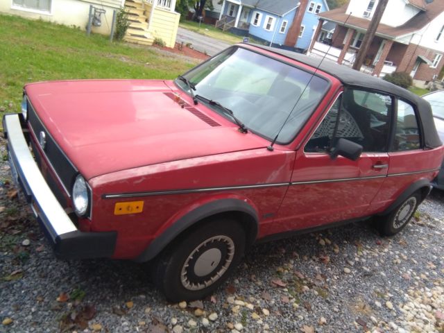 Volkswagen Cabriolet 1986 red convertible vintage car 1986 Volkswagen Cabrio