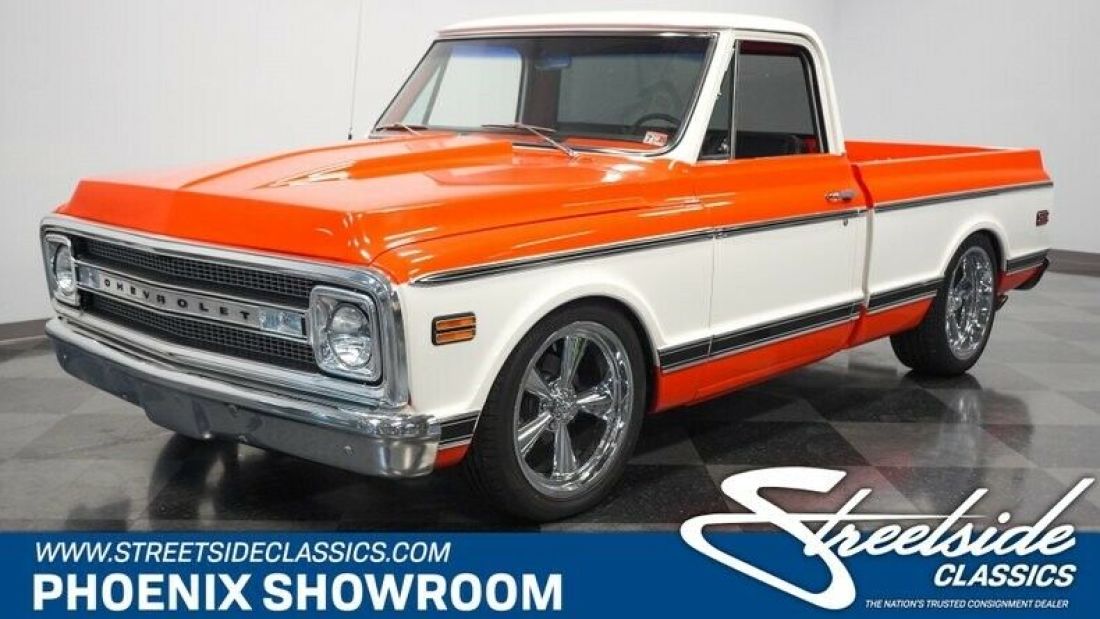 Vortec V8 Auto Classic Vintage Collector Hugger Orange Upgraded A/C CPP TMI 1970 Chevrolet C-10 Restomod