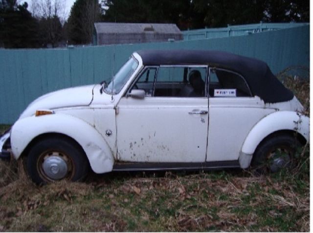 White 1978 Convertible Vw Super Beetle - SUPER STRAIGHT BODY - ORIGINAL PAINT 1978 Volkswagen Beetle - Classic