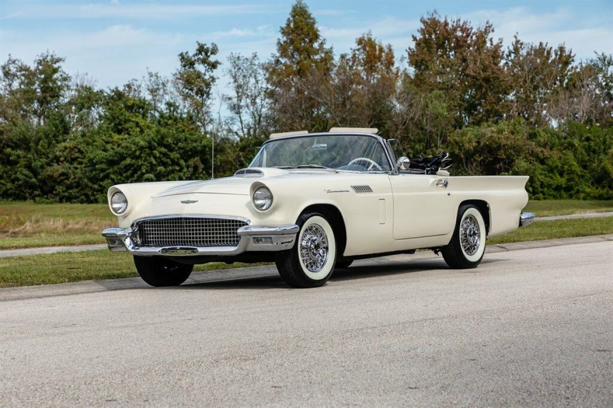 White Ford Thunderbird with 100490 Miles available now! 1957 Ford Thunderbird