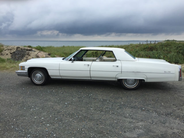 White on White Leather 1974 Caddy 4 Door DeVille. 55,000 Origional Miles. 1974 Cadillac DeVille 1974