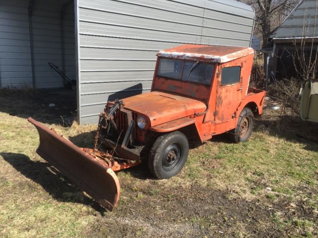 Willys jeep cj2a with plow 1947 Willys CJ2A
