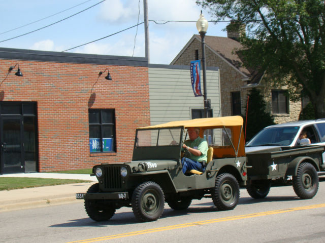 WILLYS WW-2 TRIMMED 46 CJ-2 JEEP 4X4 WITH MATCHING MILITARY TRAILER VERY NICE. 1946 Willys CJ-2