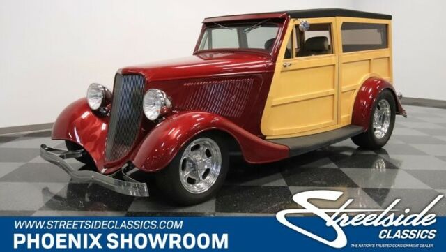 Woodie V8 Auto Hot Rod Classic Vintage Collector Custom Wood Red Black Leather P 1933 Ford Other Streetrod