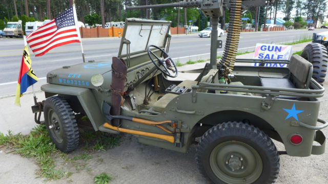 WWII Normandy 1941 Willey's Jeep with Gas Operated 50cal 1941 Willys MB 1941 WWII Willeys