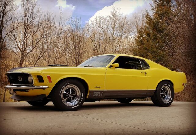 Yellow Ford Mustang with 77,000 Miles available now! 1970 Ford Mustang -MACH 1 -R CODE 428 COBRA JET- 77,000 ACTUAL MILES