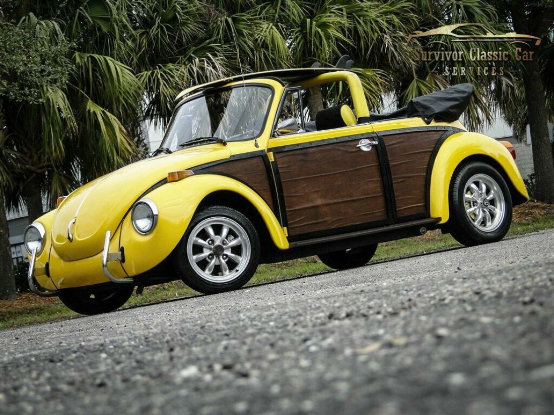 Yellow Volkswagen Beetle with 3001 Miles available now! 1973 Volkswagen Beetle - Classic Convertible