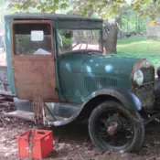 1929 Ford Model A Pickup Green & Rust Pickup Truck Farm Project