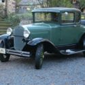 1931 Ford Model A Coupe w/ rumble seat. Two tone green, tan wool interior. RUNS!