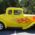 1932 FORD MODEL B MODIFIED 5 WINDOW COUPE HOT ROD YELLOW W/FLAMES RUMBLE SEAT