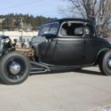 1933 1934 Ford 5 window coupe hot rod SCTA Olds powered, muncie 4 speed