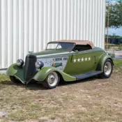 1933 Ford  Roadster WWII Tribute, Downs Body & Chassis, Steel Fenders  Green