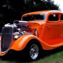 1934 5 Window Steel Coupe Stunning New Tangerine/Tan,468BB,Auto,AC,PS,PDB,PW,Exc