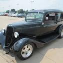 1934 FORD TUDOR Street Rod Steel body BLACK 350 Chevy Auto Runs good No Reserve