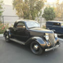 1936 Ford Coupe 3 window coupe black flathead 3speed hot rod