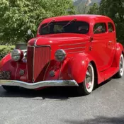 1936 Ford Custom Sedan Red Flatback