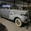 1937 CADILLAC 7529 CONVERTIBLE SEDAN W DIVIDER WINDOW AND DUAL SIDEMOUNTS,