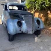 1937 ford coupe project car, old hot rod from the 1960s  nice body