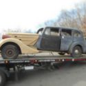 1937 Packard  Twelve  7 pass lwb sedan; now w/ sidemount spare tires, covers