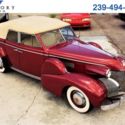 1939 Cadillac Series 61 Convertible Sedan 40,883 Miles Red  V-8 3-Speed